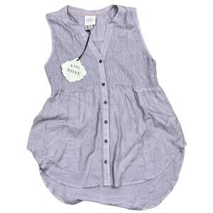 Knox Rose Women's Sleeveless Purple Smocked Button-Front Top - XS - NWT